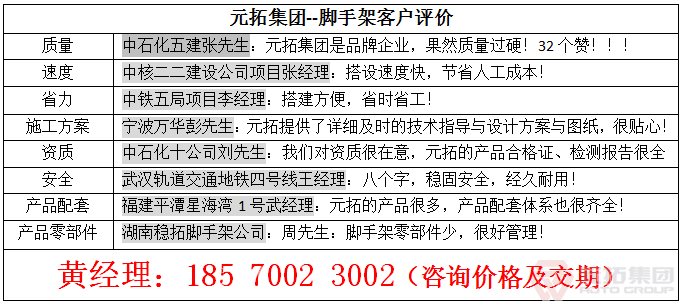 元拓腳手架客戶(hù)評(píng)價(jià)